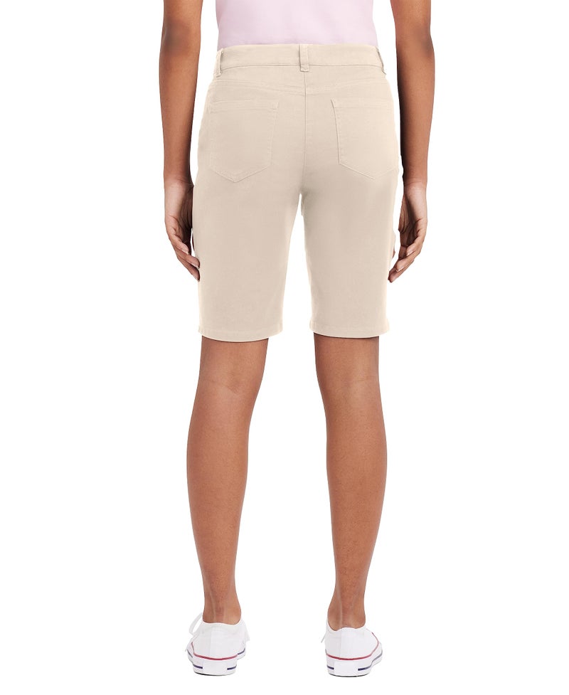 IZOD Junior's Uniform Stretch Twill Skinny Bermuda Short, Khaki, 7 - Image 2